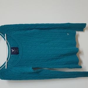 American Eagle Teal Cable Sweater L